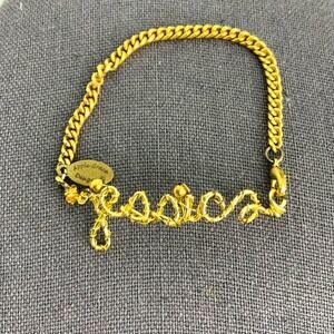 Apple Grace Designs Personalized Jessica Name Bracelet Gold Tone